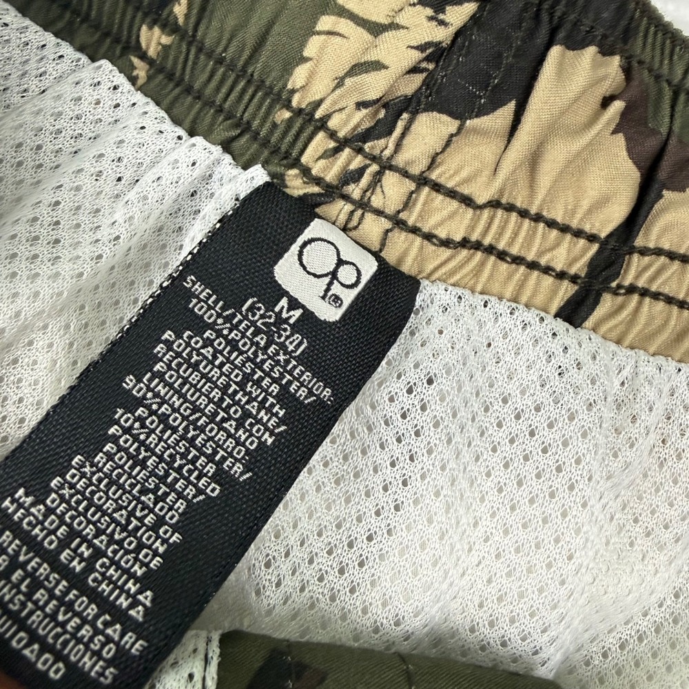 OP Ocean Pacific Mens Camo Floral Board Shorts Green Hibiscus Swim Trunks Size M - Picture 3 of 11
